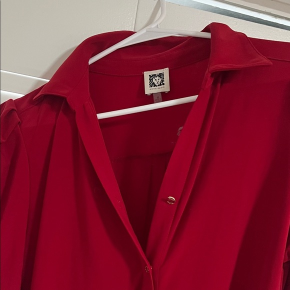 Anne Klein Vibrant Red Blouse - Picture 2 of 4